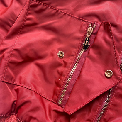 Jean Paul Gaultier ss95 “safe sex”  red corset cropped bomber