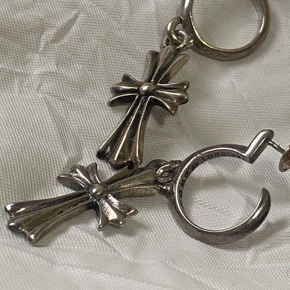 Chrome hearts hoop cross earrings