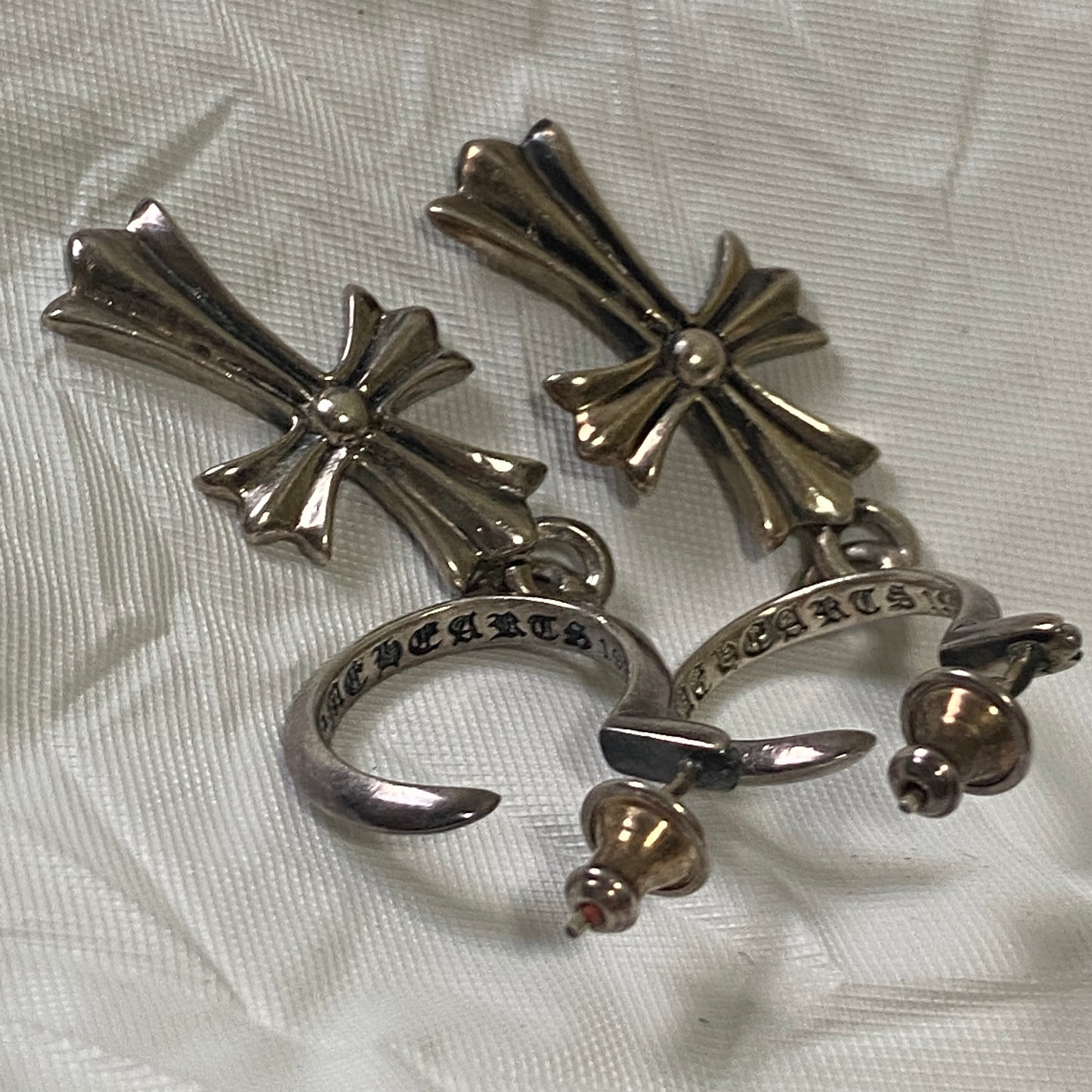 Chrome hearts hoop cross earrings