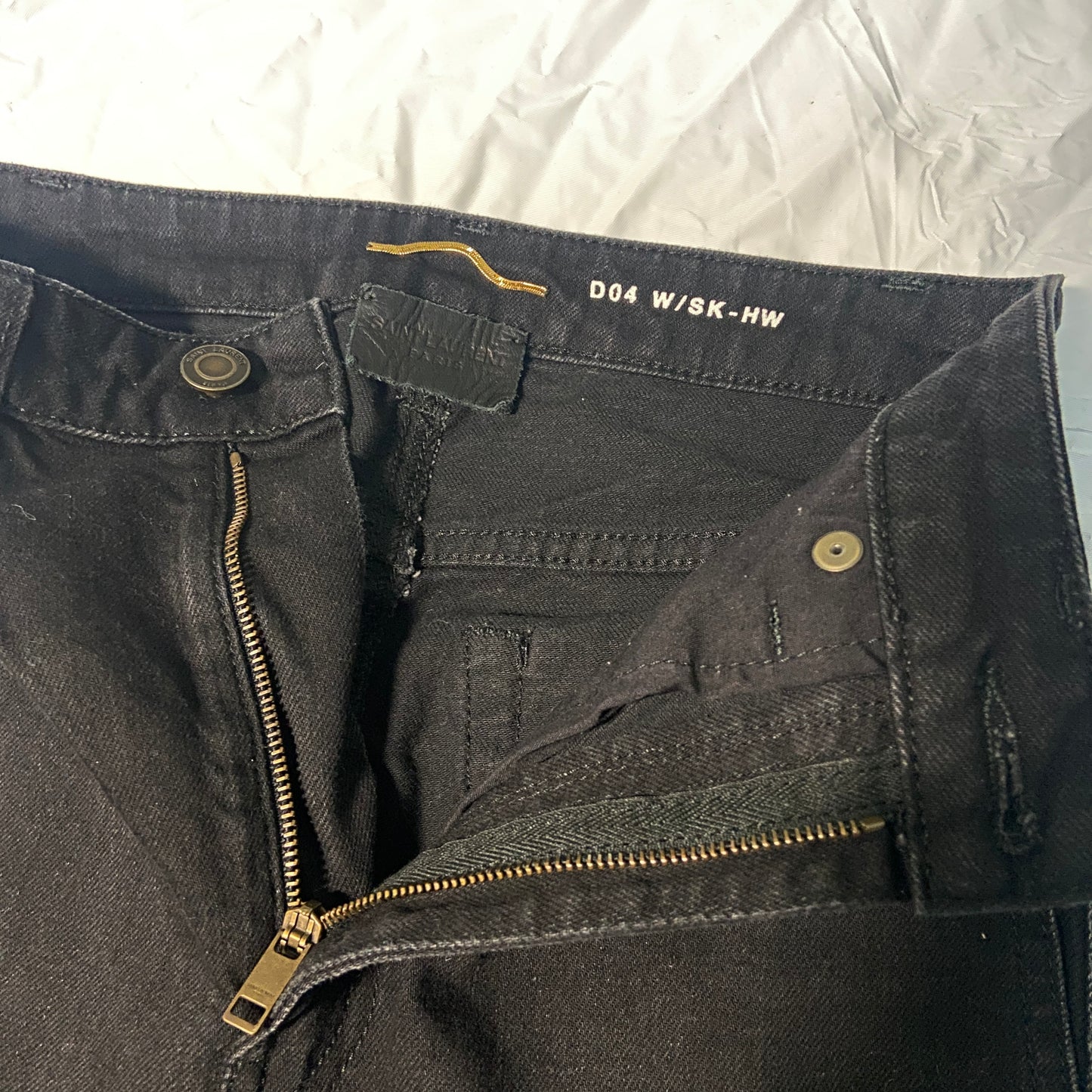 Saint laurent D04 high waist distressed skinny jeans 24