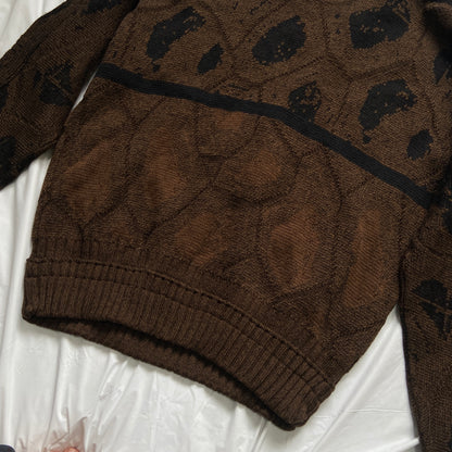 Gianni Versace 1982fw grungy brown knit sweater 40