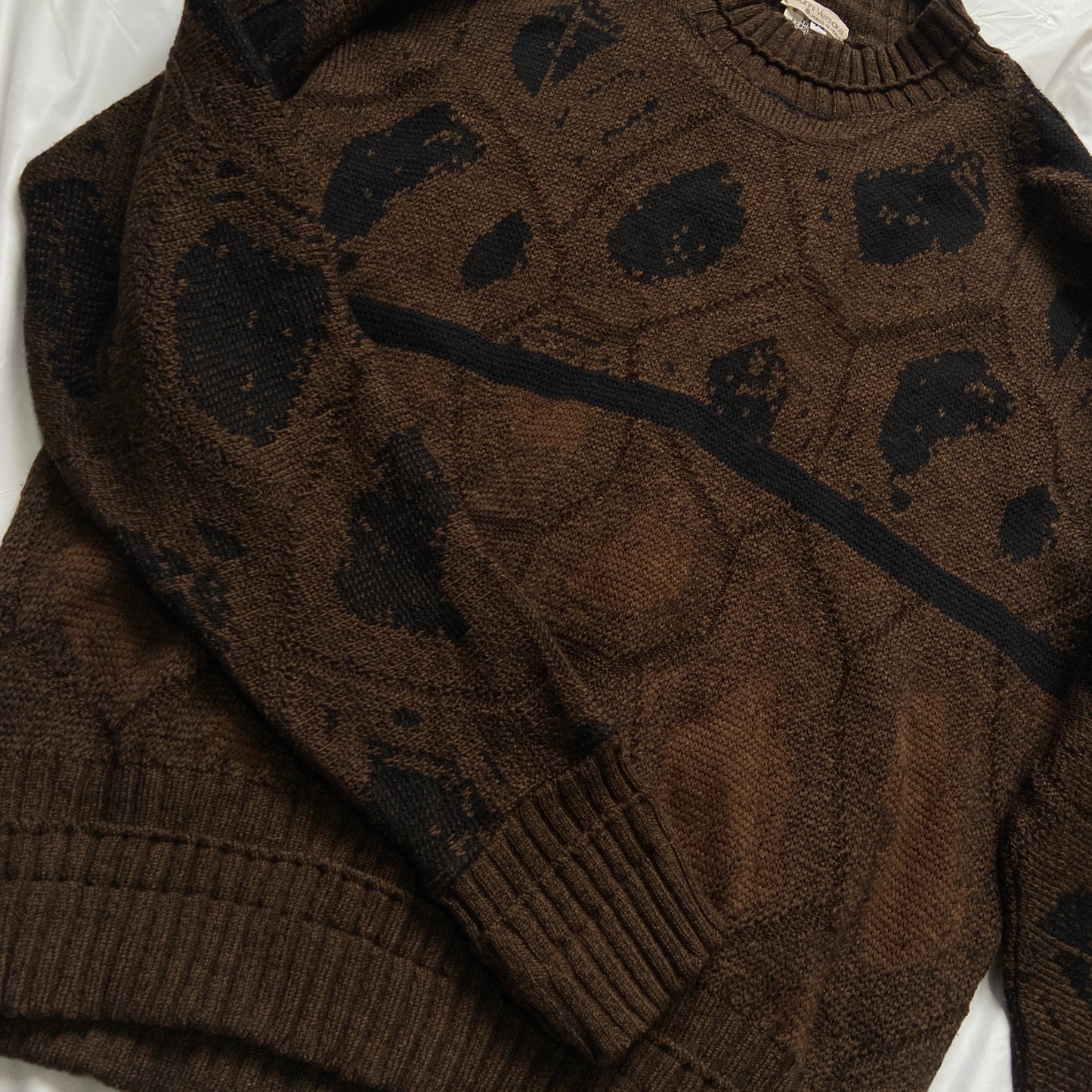 Gianni Versace 1982fw grungy brown knit sweater 40