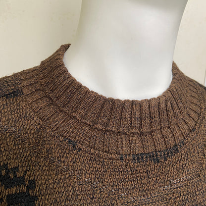 Gianni Versace 1982fw grungy brown knit sweater 40