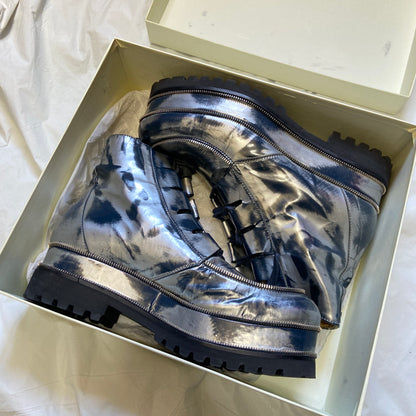 Jean Paul Gaultier Michael Jackson metalic silver platform boots 42