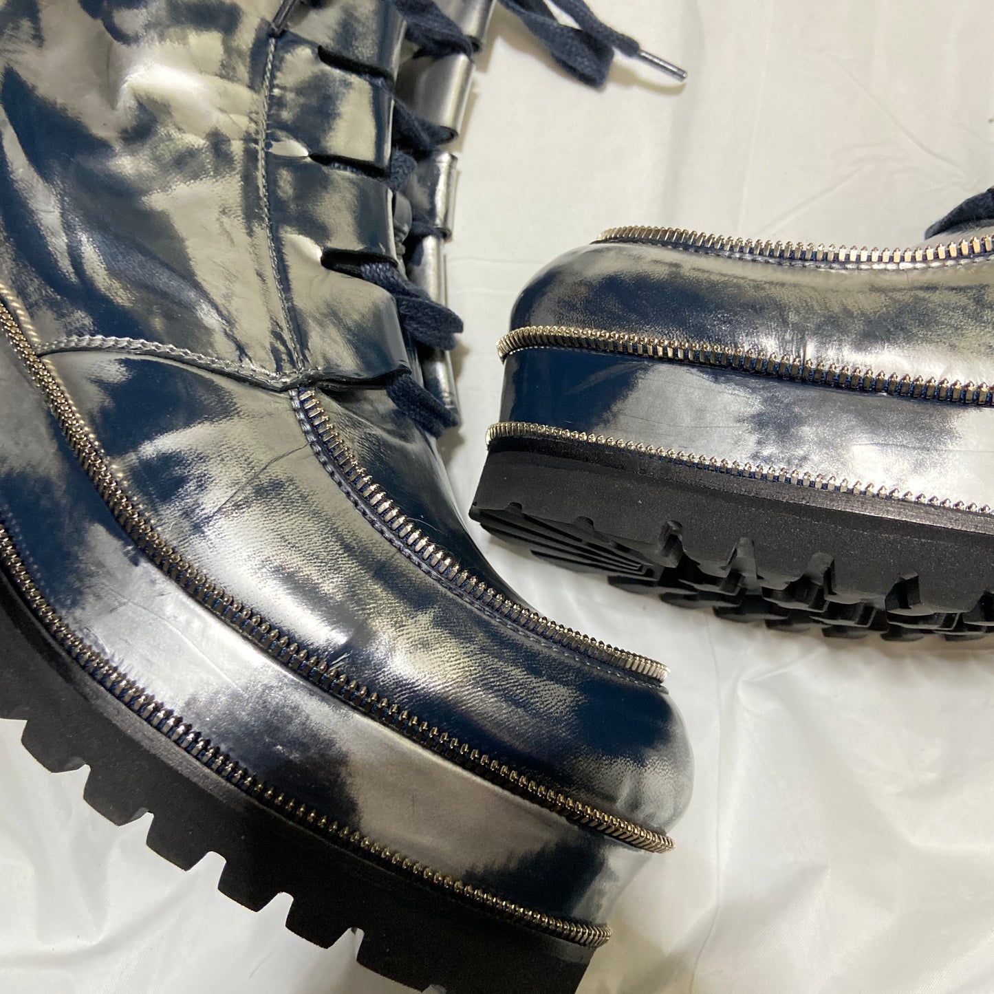 Jean Paul Gaultier Michael Jackson metalic silver platform boots 42