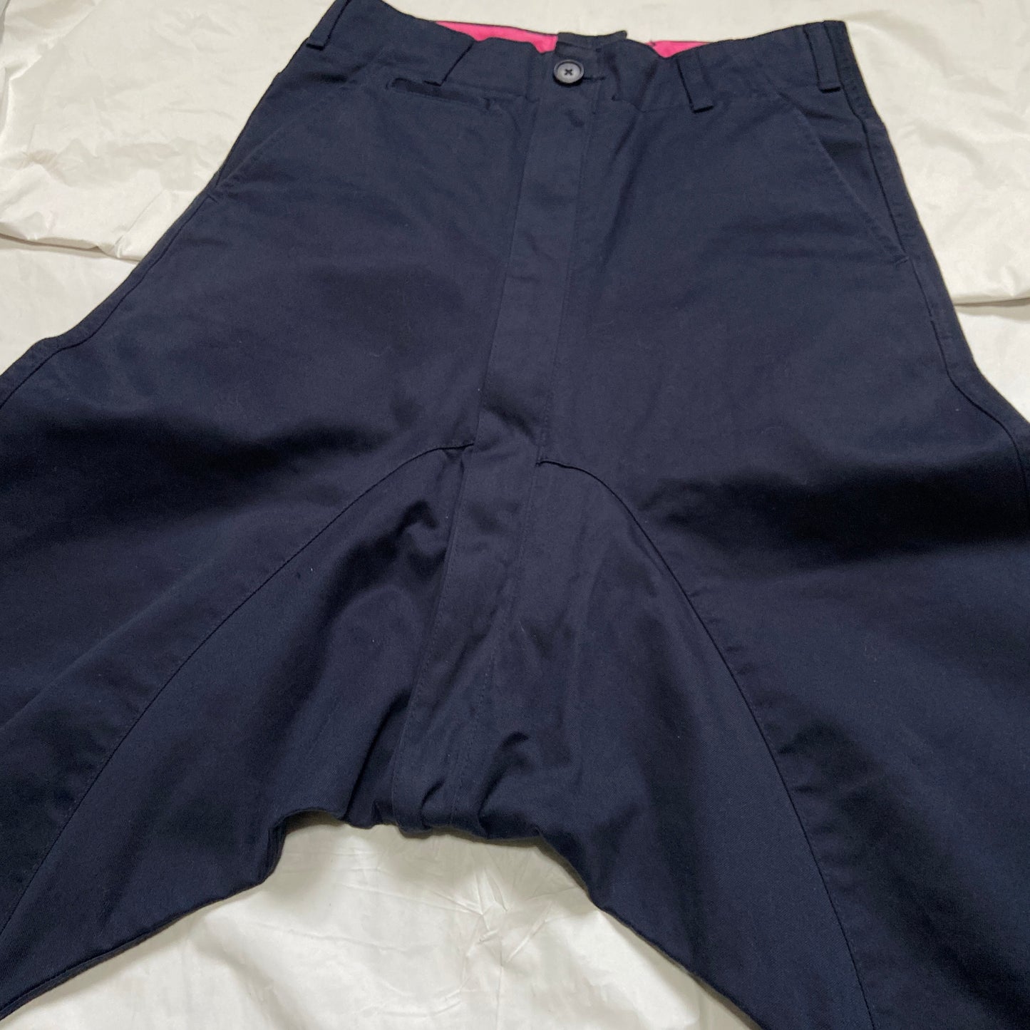 Comme des garçons zip drop crotch pants XS