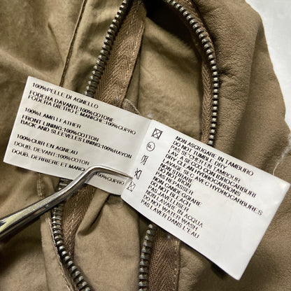 Rick Owens Fw12 mountain parchme brown leather lambskin jacket 50