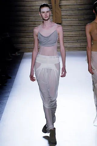 Rick owens ss06 tungsten draped silk mermaid skirt 40