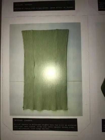 Maison Martin Margiela Fall 1998 'Flat' Collection Green Envelope Knit Jacket