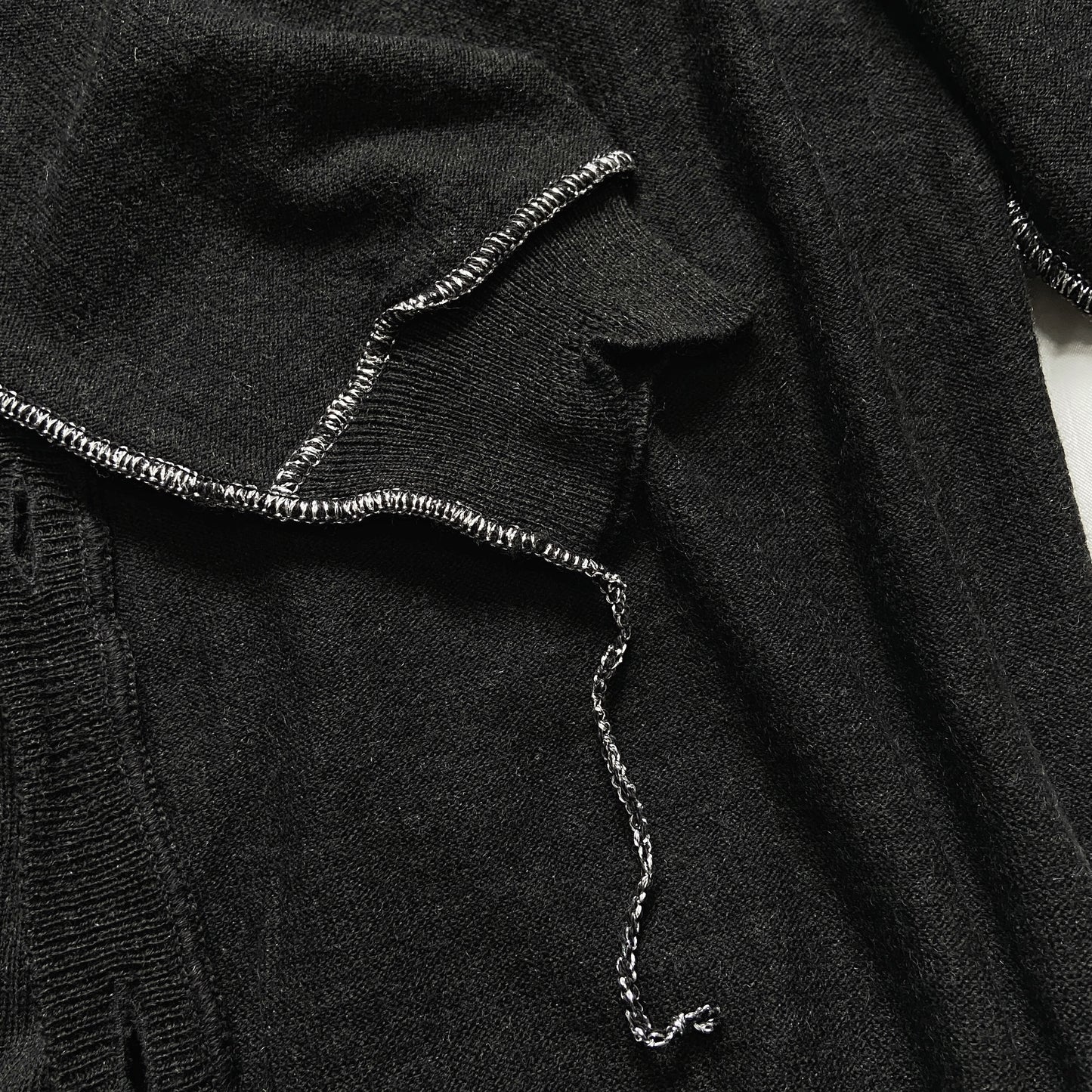 Martin Margiela BWNT Spring 2003 Inside Out Wool Cardigan With Lurex Stitching by Miss Deanna