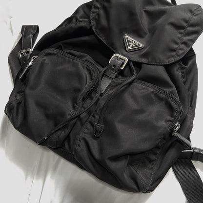 Prada Classic Nylon Drawstring backpack with zips