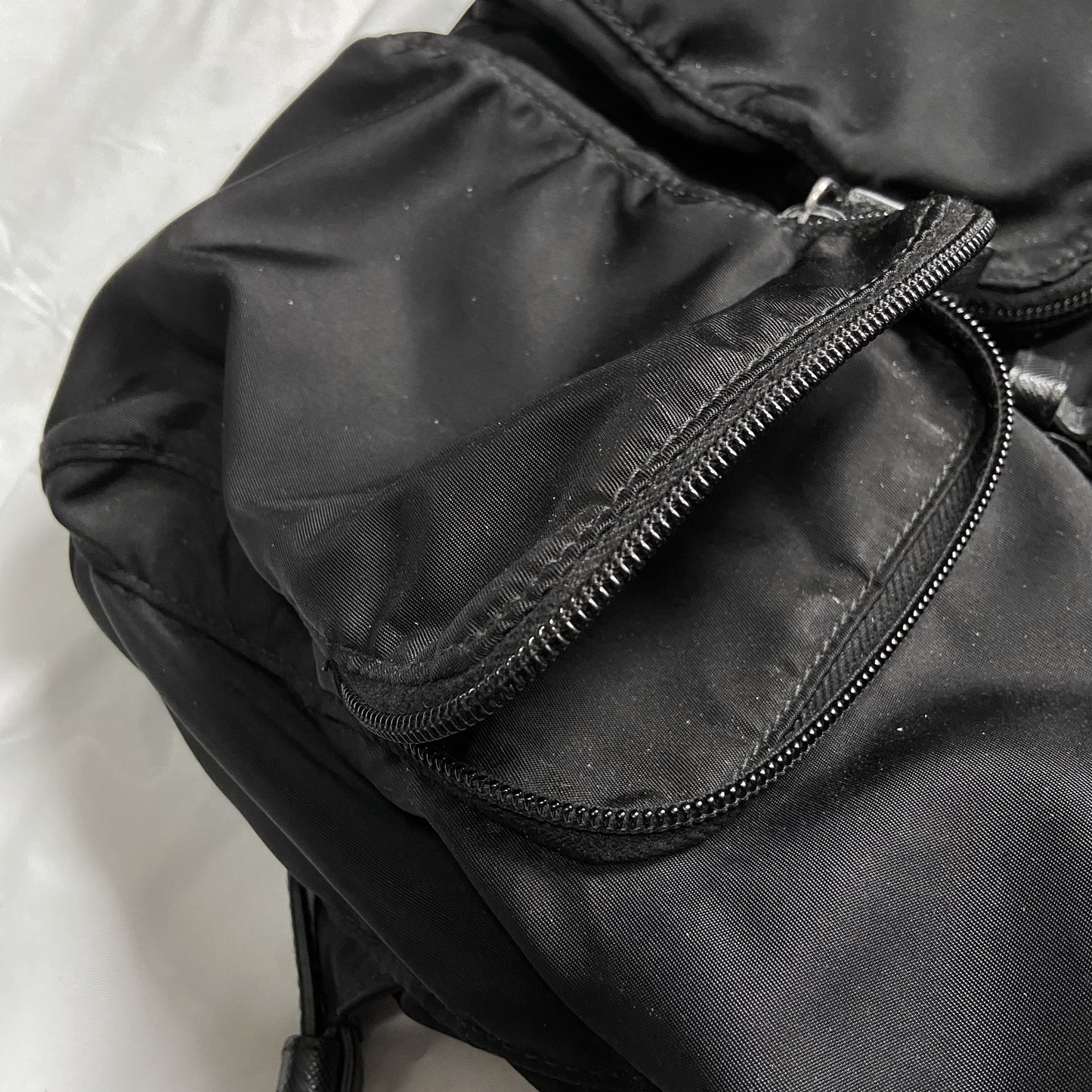 Prada Classic Nylon Drawstring backpack with zips