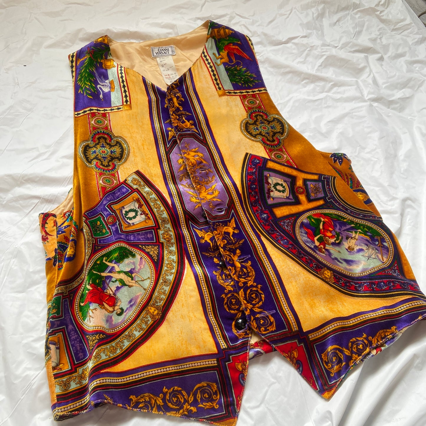 Gianni Versace 1994 velvet baroque silk vest 50