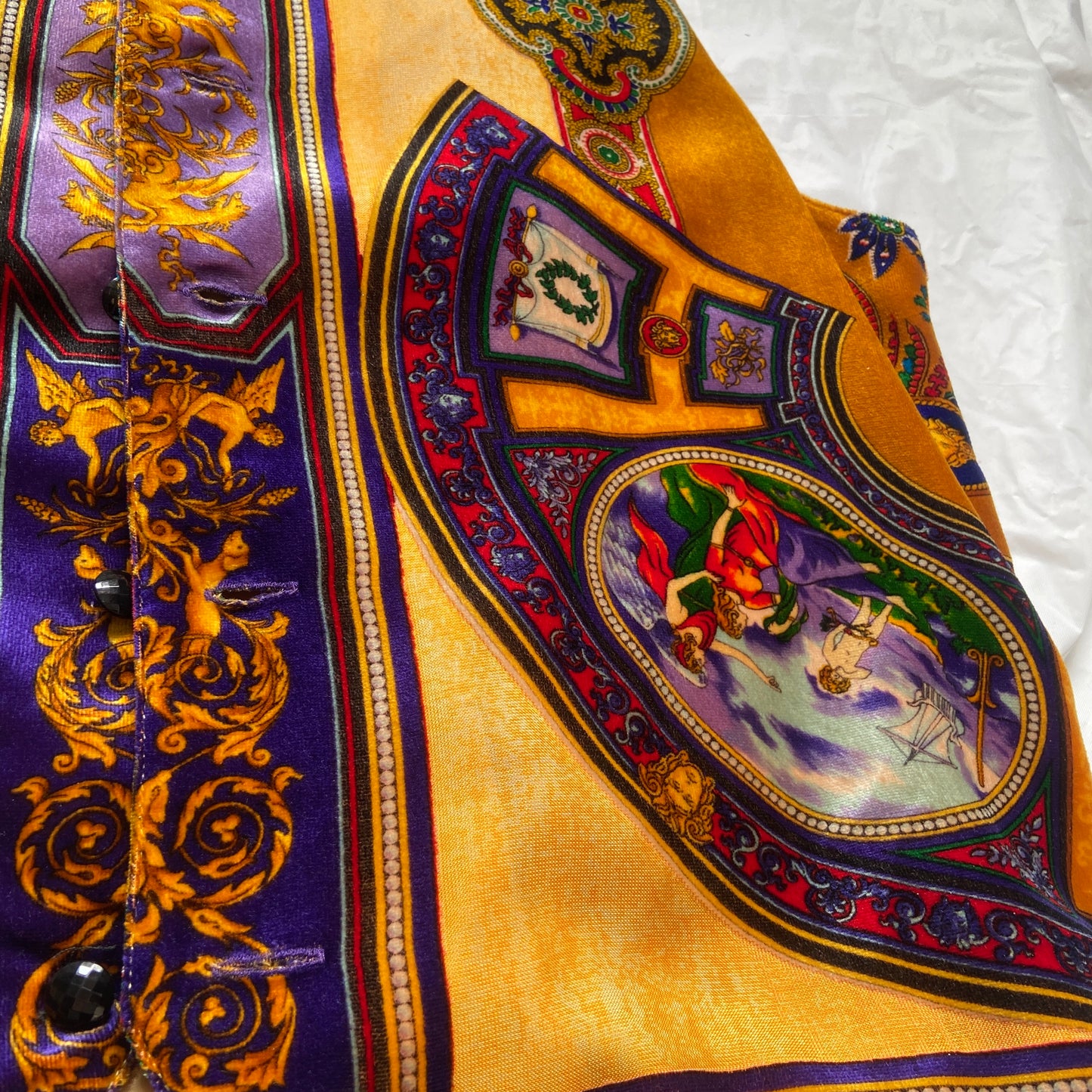 Gianni Versace 1994 velvet baroque silk vest 50