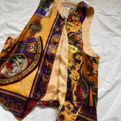 Gianni Versace 1994 velvet baroque silk vest 50