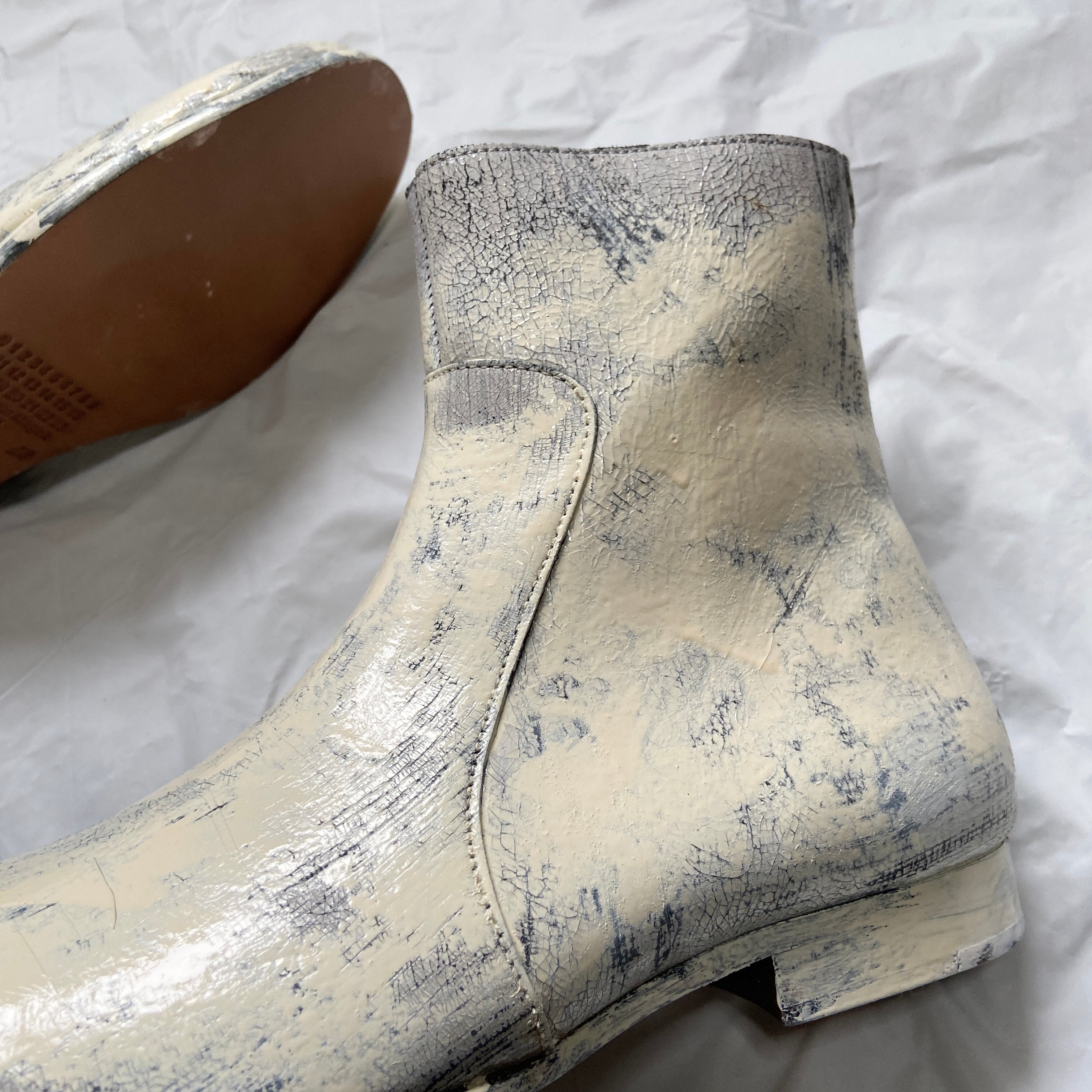 Maison Martin Margiela X H M hand painted boot 42 Dusty Archive