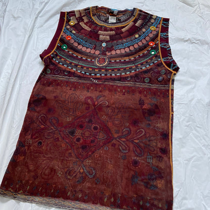 Jean Paul Gaultier tribal trompe l'oeil tattoo mesh tank top M