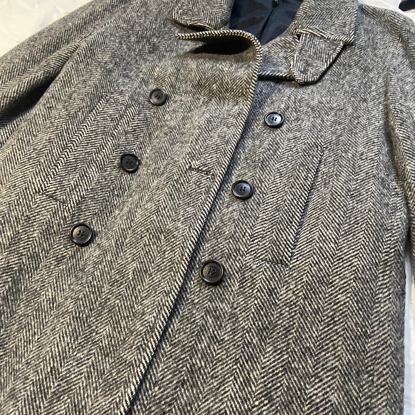 Dior homme grey wool blend military peacoat jacket 46