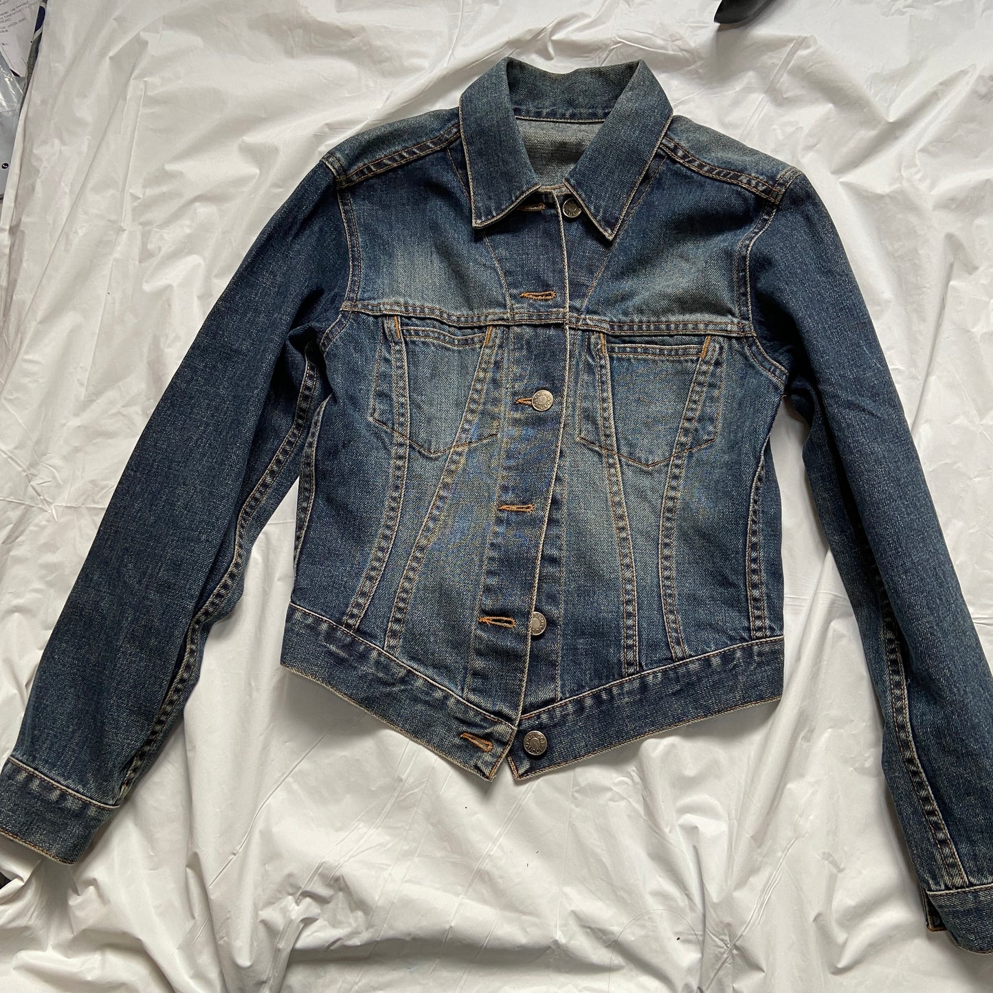 Gucci tom ford 2000 blue cropped denim jacket shirt