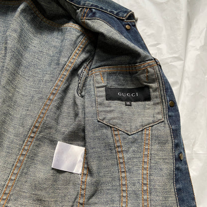 Gucci tom ford 2000 blue cropped denim jacket shirt