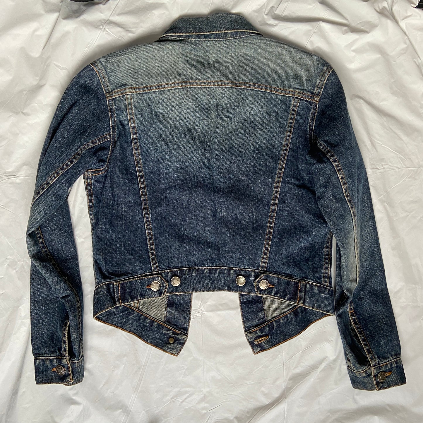 Gucci tom ford 2000 blue cropped denim jacket shirt