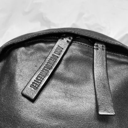 Ann Demeulemeester 2014 spring  black soft leather bondage backpack