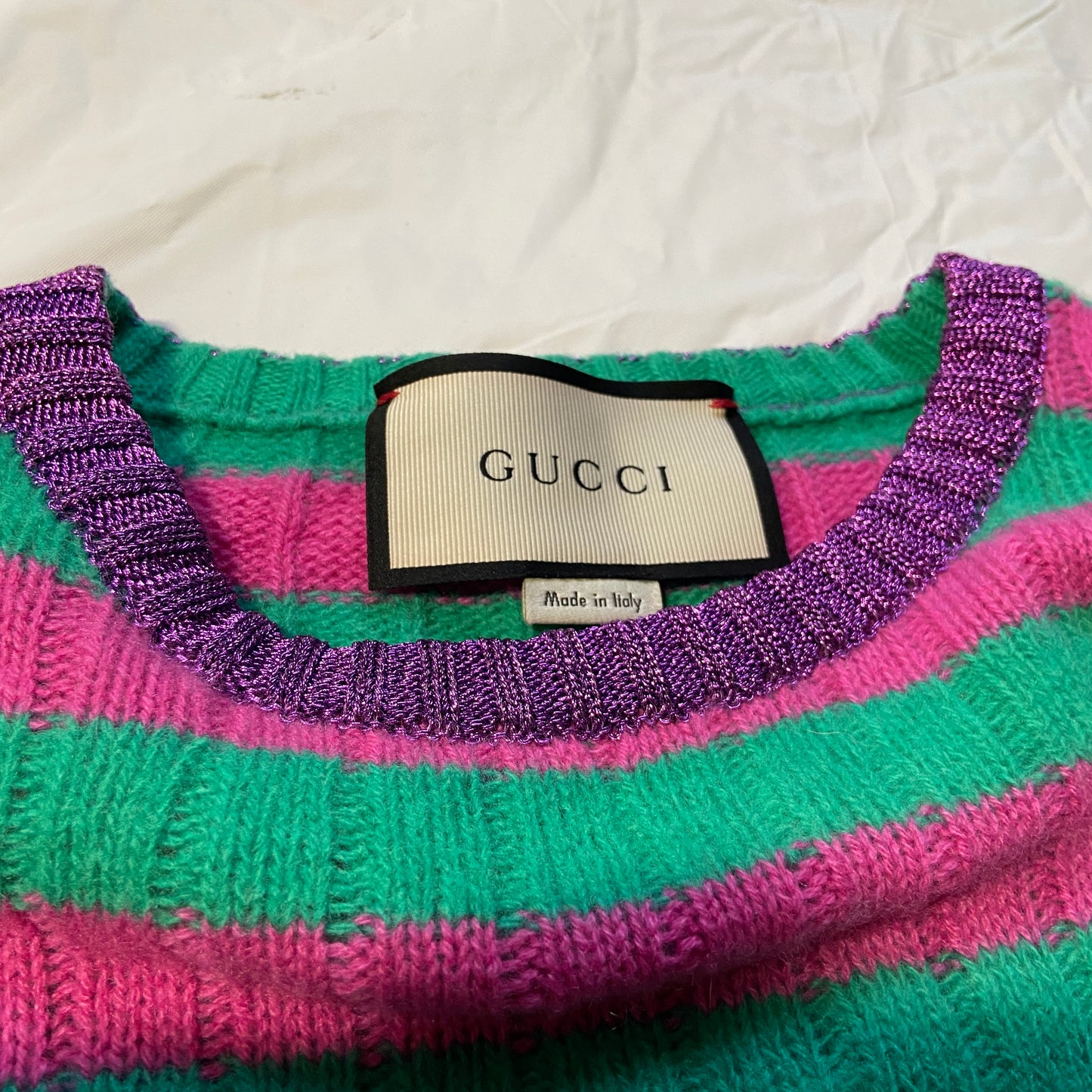 Gucci metalic wool knit crewneck sweater XL
