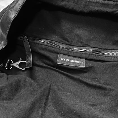 Ann Demeulemeester 2014 spring  black soft leather bondage backpack