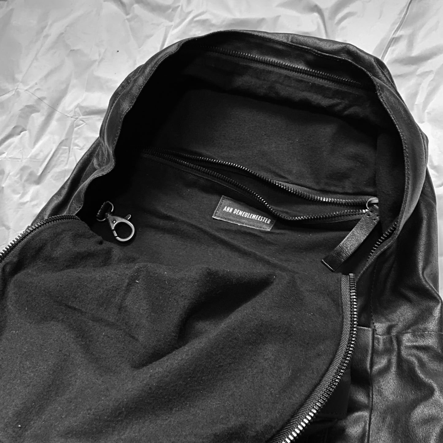 Ann Demeulemeester 2014 spring  black soft leather bondage backpack