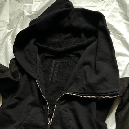 Rick owens drkshdw leather sleeved mountain hoodie jacket S