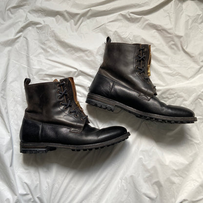 Alexander McQueen 2006 fall black pilot zip boots 43