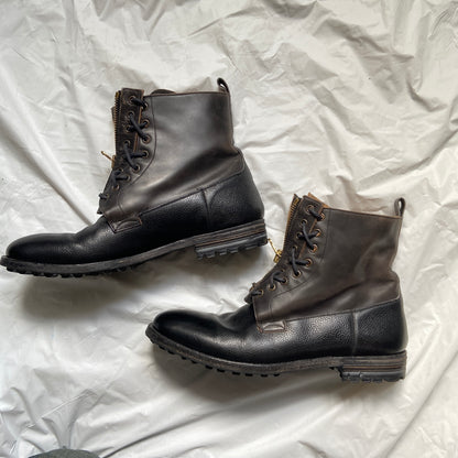 Alexander McQueen 2006 fall black pilot zip boots 43