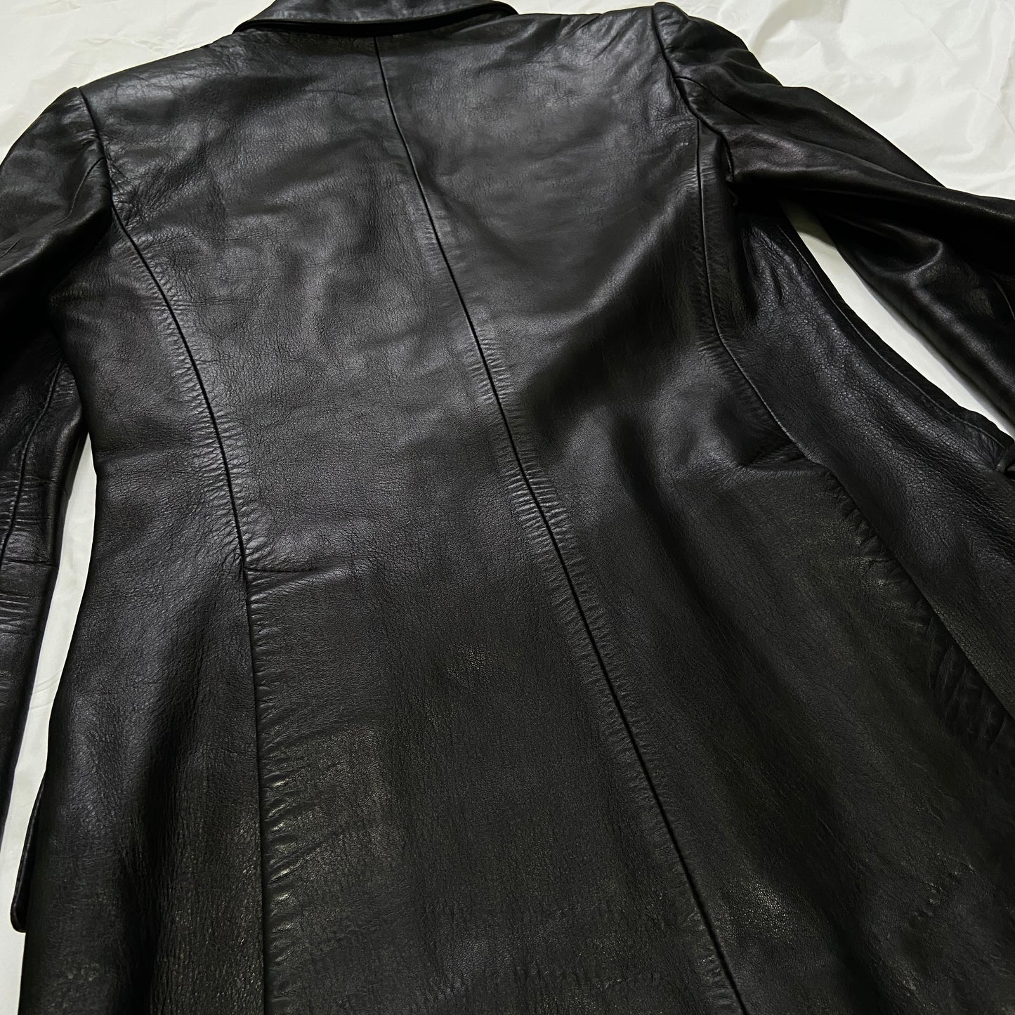 Gucci 1996fw black leather blazer 42