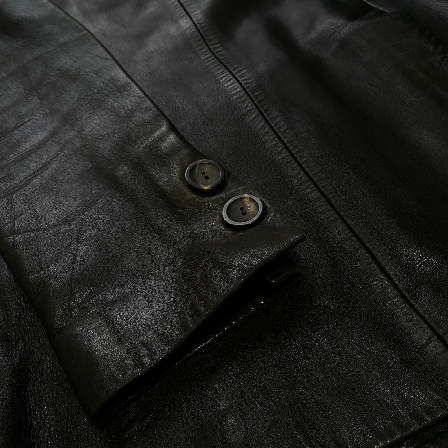 Gucci 1996fw black leather blazer 42