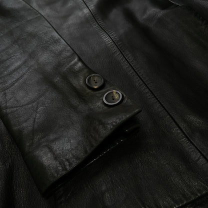 Gucci 1996fw black leather blazer 42