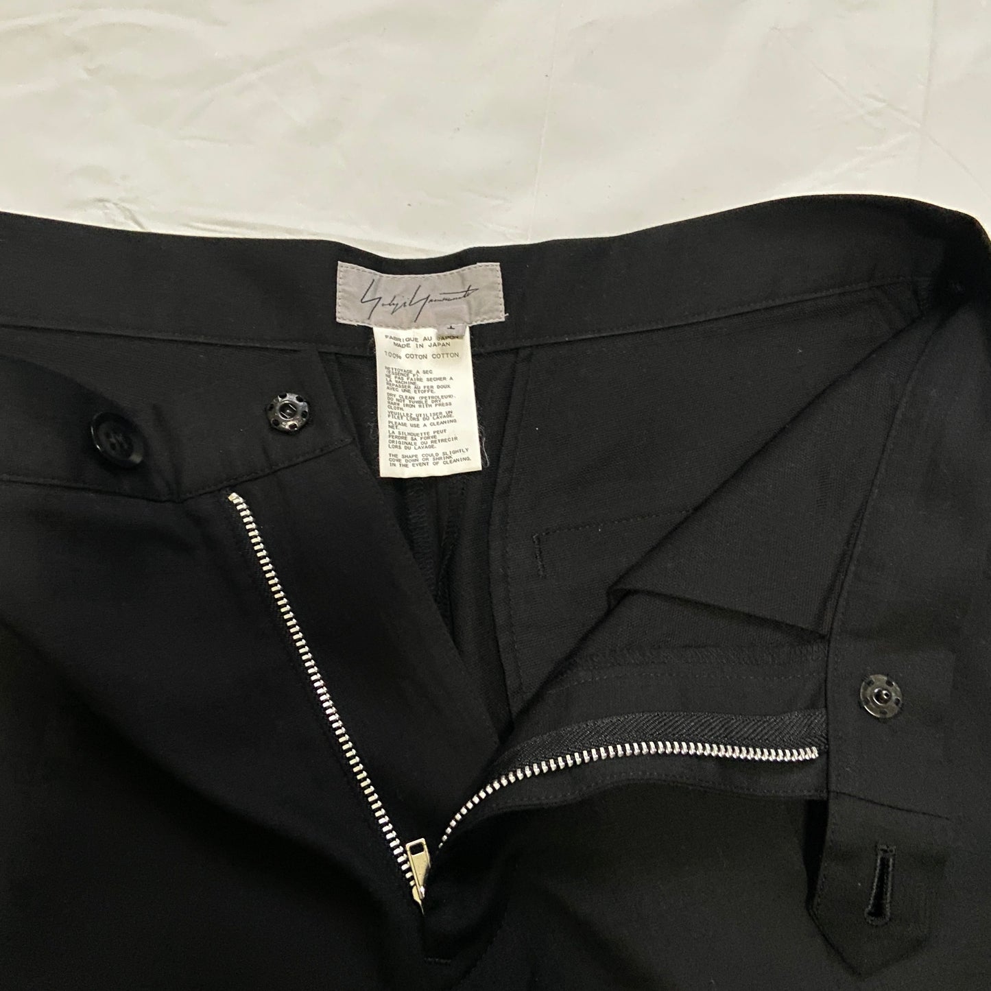 Yohji yamamoto black straight cropped pants 1