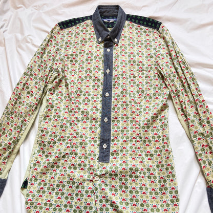 Junya Watanabe floral denim patchwork shirt xs