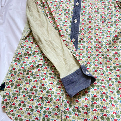 Junya Watanabe floral denim patchwork shirt xs