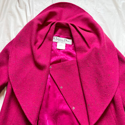 Dior fw1998 galliano pink sprinkle wool blazer coat bar jacket