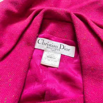 Dior fw1998 galliano pink sprinkle wool blazer coat bar jacket