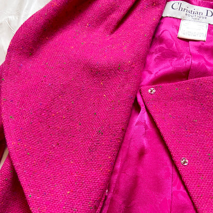 Dior fw1998 galliano pink sprinkle wool blazer coat bar jacket