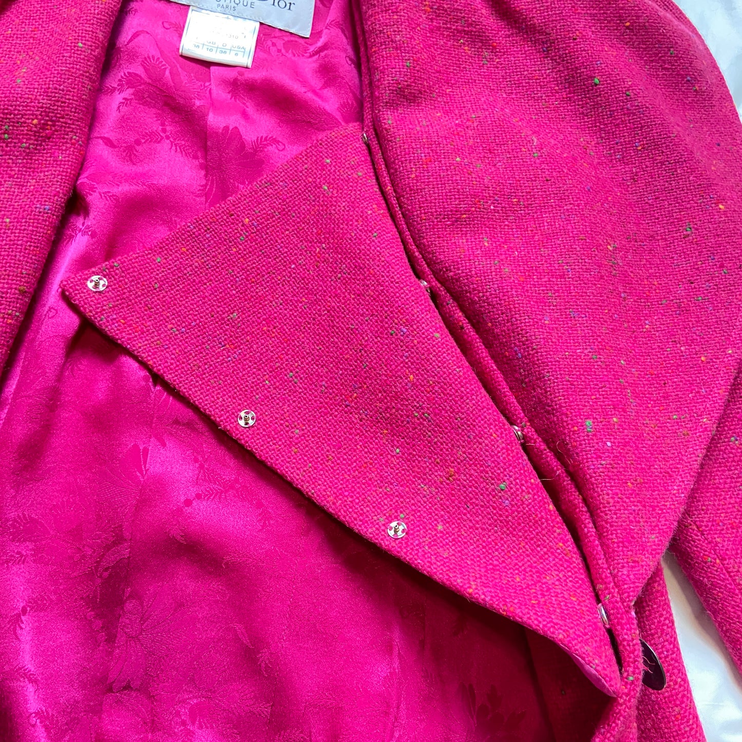 Dior fw1998 galliano pink sprinkle wool blazer coat bar jacket