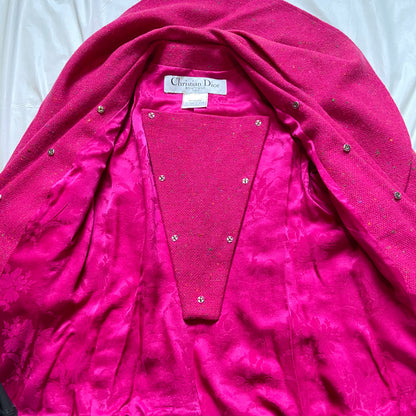 Dior fw1998 galliano pink sprinkle wool blazer coat bar jacket