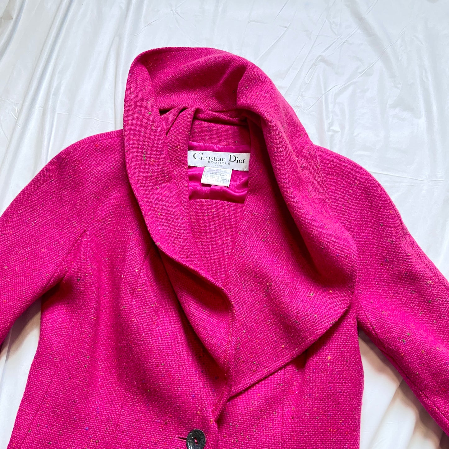 Dior fw1998 galliano pink sprinkle wool blazer coat bar jacket