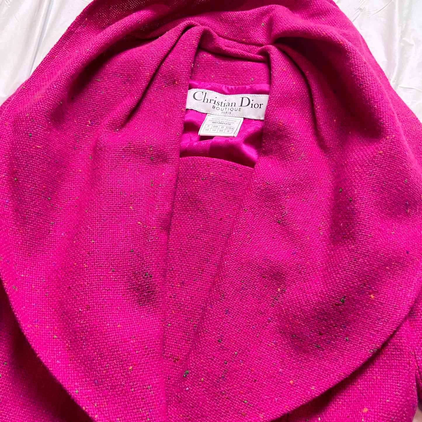 Dior fw1998 galliano pink sprinkle wool blazer coat bar jacket