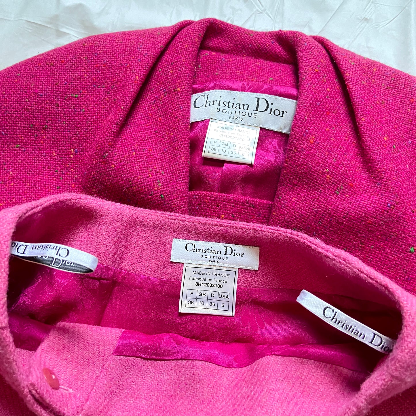 Dior fw1998 galliano pink sprinkle wool blazer coat bar jacket