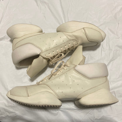 Rick owens adidas white leather suede runner 43.5