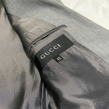 Gucci 1999 grey wool suit with belt holster 42