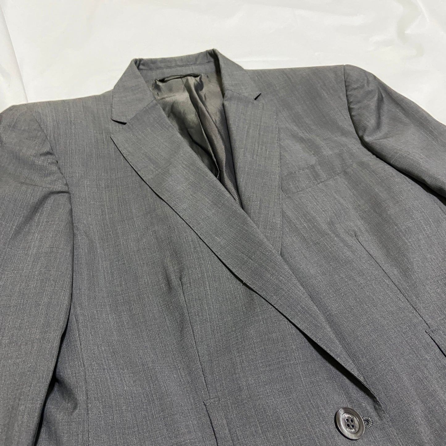 Gucci 1999 grey wool suit with belt holster 42