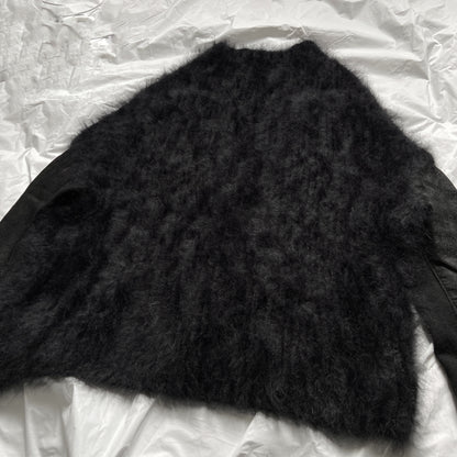 Rick Owens falll 2013 monster alpaca wool hair leather sleeves sweater S